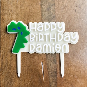 Custom Acrylic Dinosaur Birthday Cake Topper: Personalized Party Decor