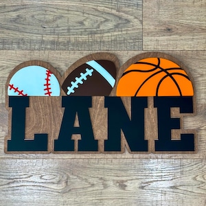 Sports Wood and Acrylic Name Sign