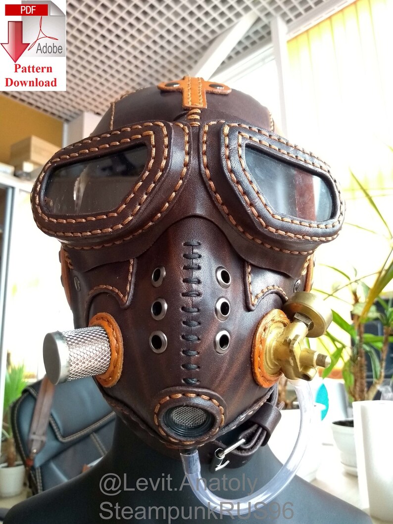 Full set Pattern PDF leather Steampunk/Dieselpunk mask Etsy