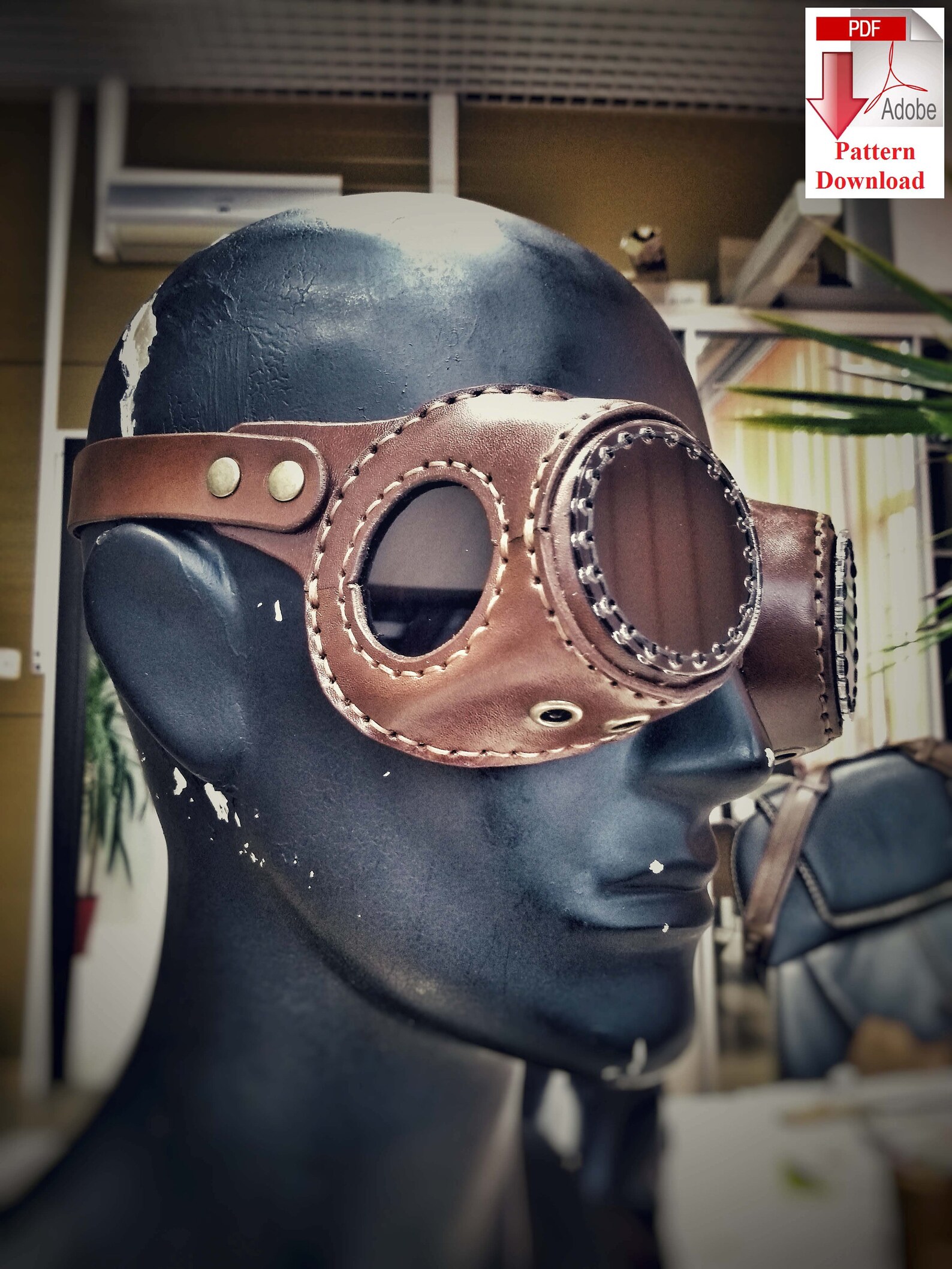 Pattern PDF leather Steampunk/Dieselpunk goggles/glasses v2 Etsy