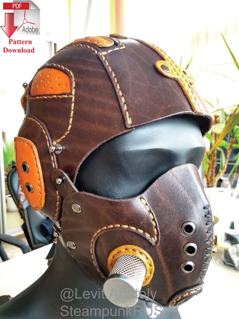 Full set Pattern PDF leather Steampunk/Dieselpunk mask Etsy