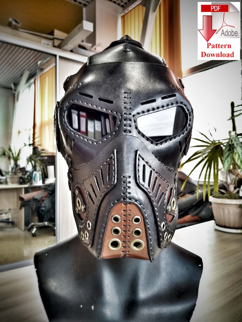 Pattern PDF leather Steampunk/Dieselpunk mask V19 Etsy