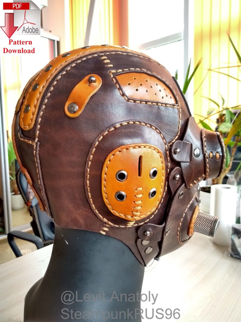 Full set Pattern PDF leather Steampunk/Dieselpunk mask Etsy