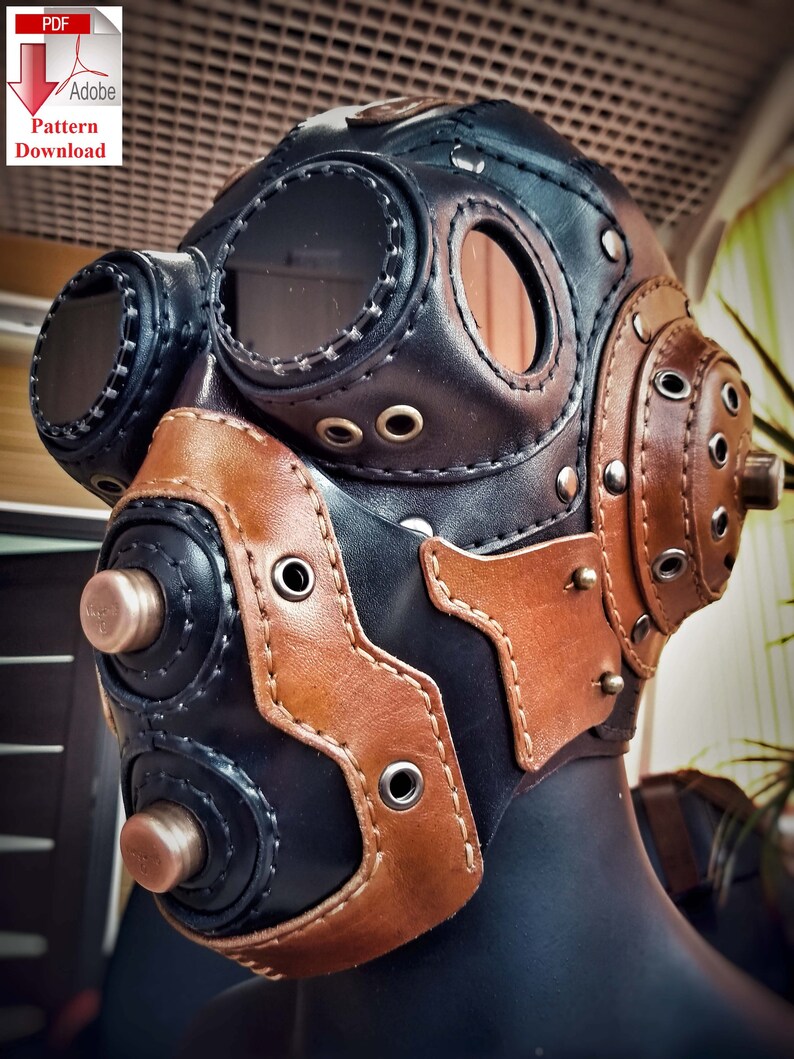 Pattern PDF leather Steampunk/Dieselpunk mask by Levit Etsy