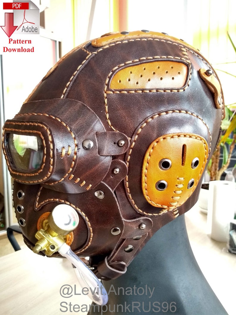 Full set Pattern PDF leather Steampunk/Dieselpunk mask Etsy
