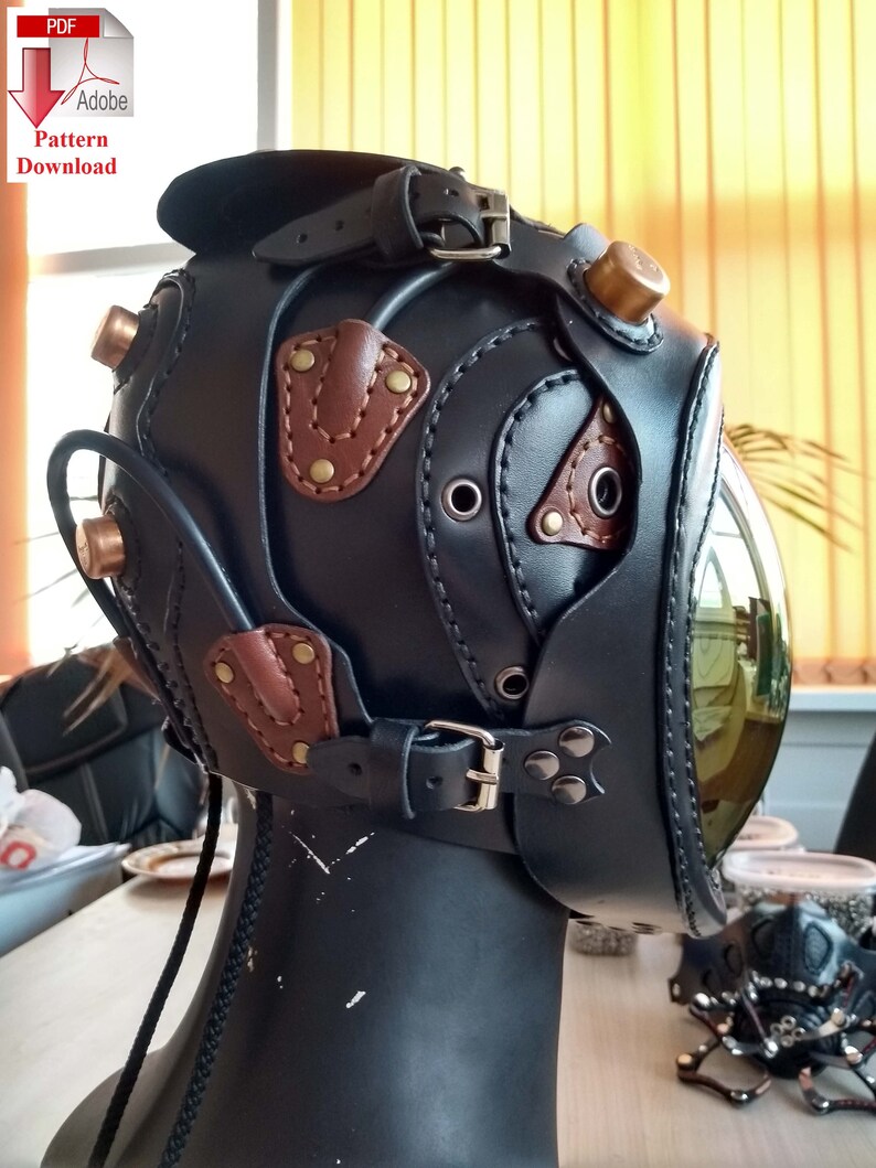 Pattern PDF leather Steampunk/Dieselpunk mask v8 Etsy