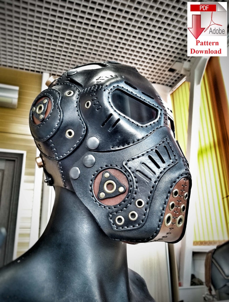 Pattern PDF leather Steampunk/Dieselpunk mask V19 Etsy