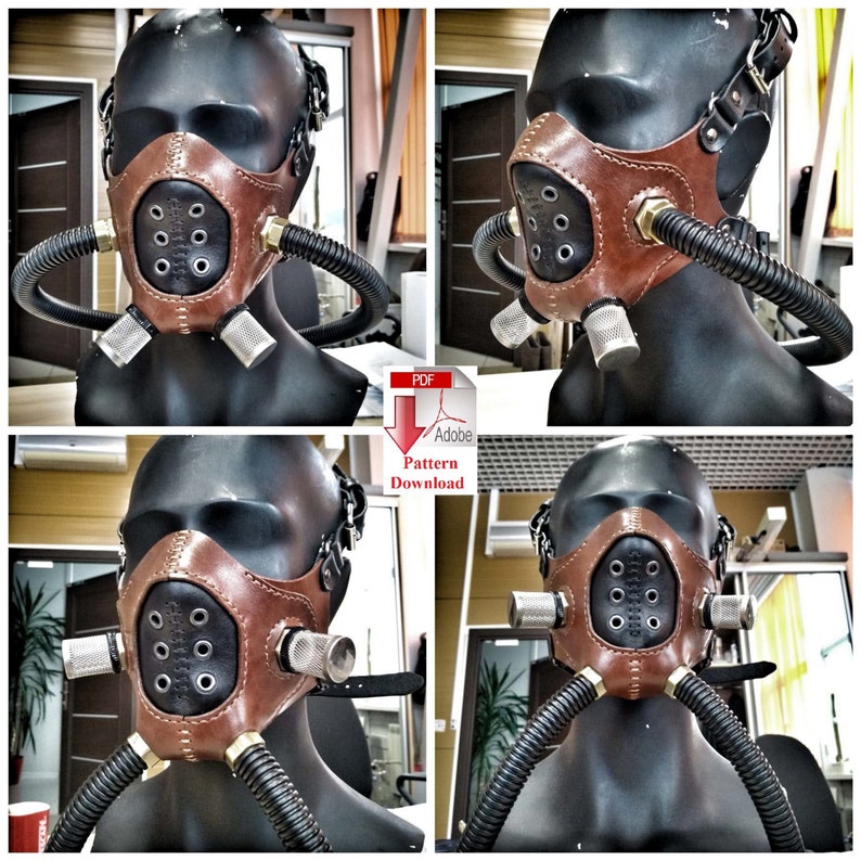 Pattern PDF leather Steampunk/Dieselpunk mask V12 by Levit | Etsy