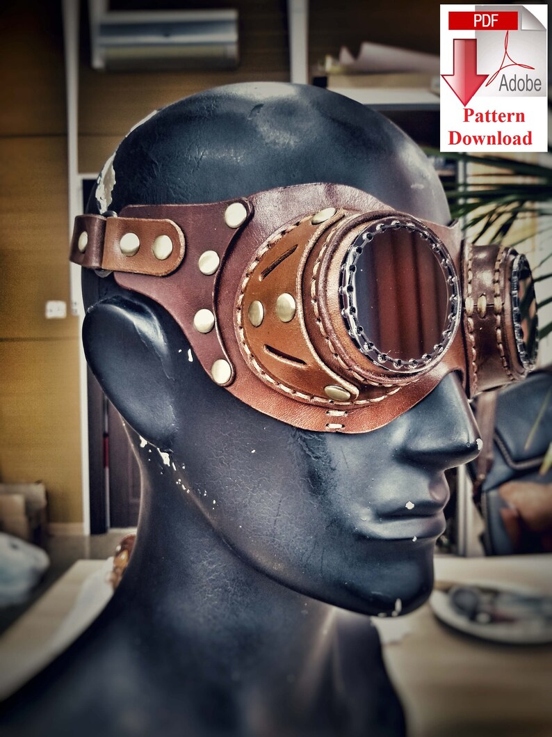 Pattern PDF leather Steampunk goggles V3 by Levit Etsy