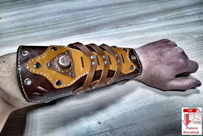 Pattern PDF leather Steampunk Bracers | Etsy
