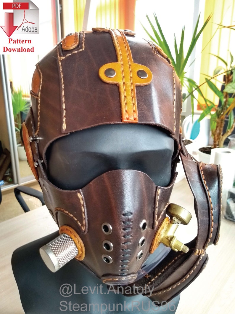 Full set Pattern PDF leather Steampunk/Dieselpunk mask Etsy