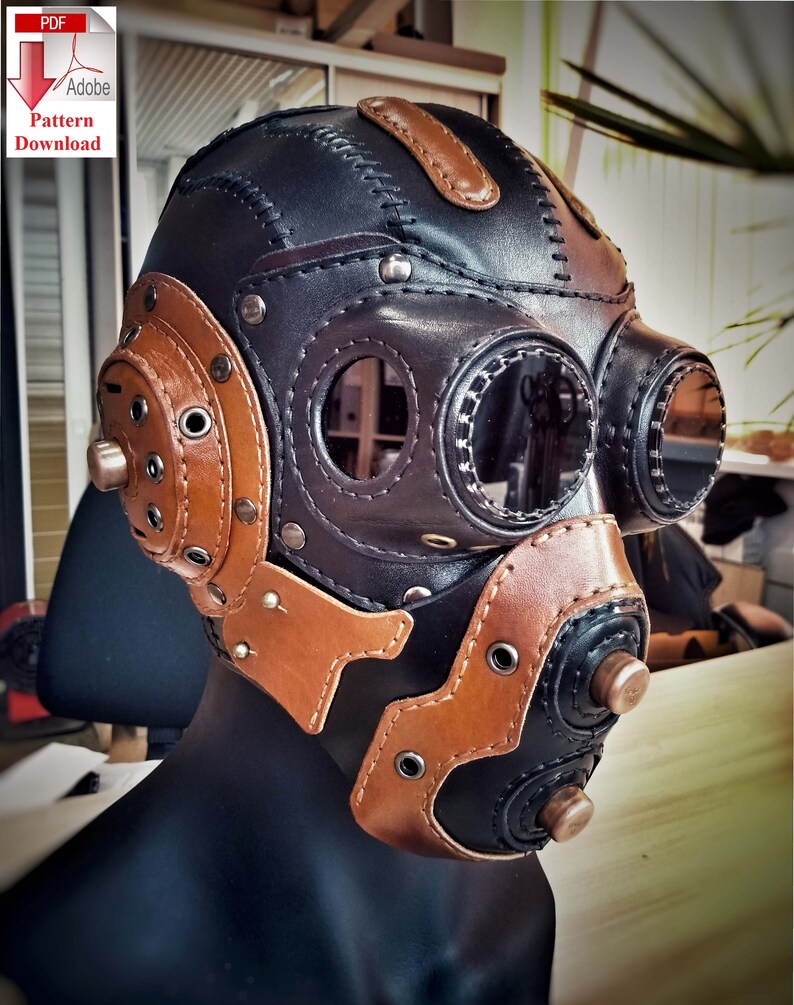 Pattern PDF leather Steampunk/Dieselpunk mask by Levit Etsy