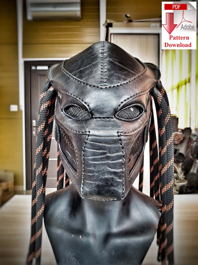 Pattern PDF leather Predator mask Etsy