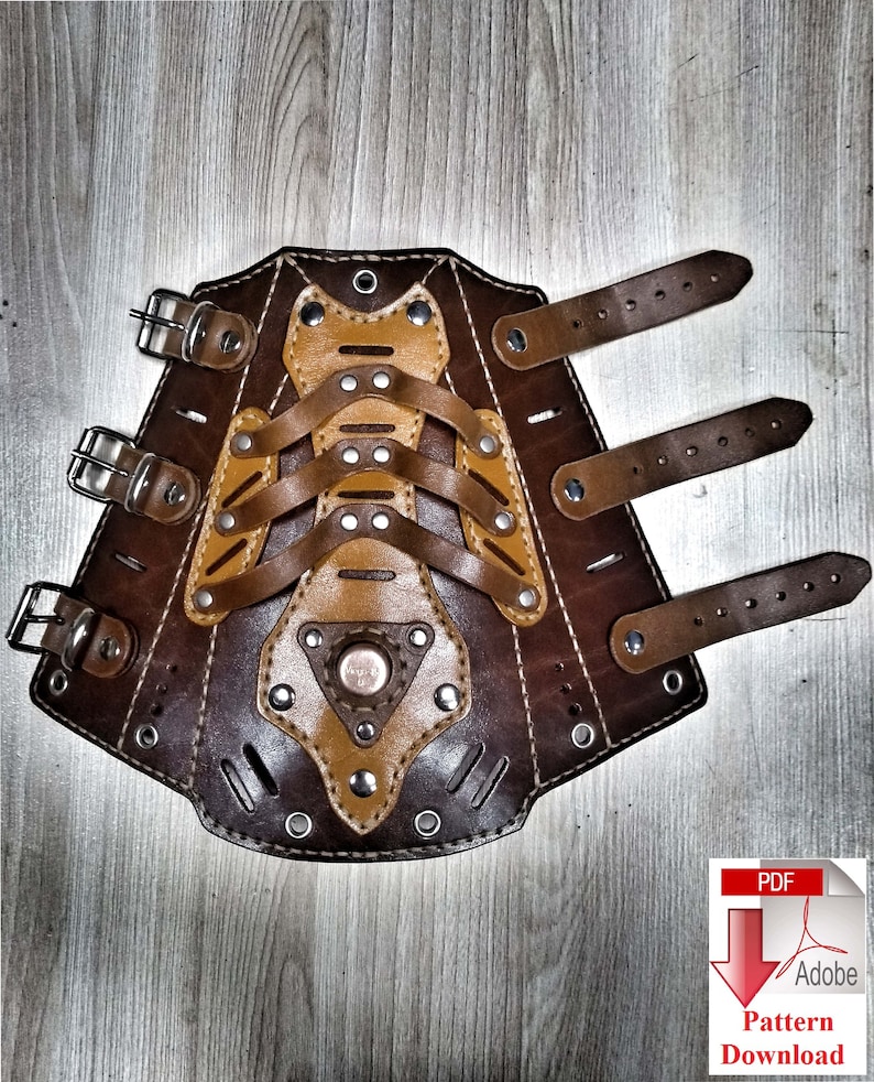 Pattern PDF leather Steampunk Bracers Etsy