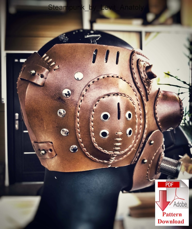 Pattern PDF leather Steampunk/Dieselpunk mask Etsy