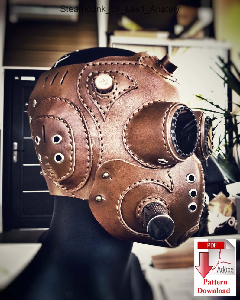 Pattern PDF leather Steampunk/Dieselpunk mask Etsy