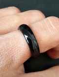 Natural Obsidian ring couple ring