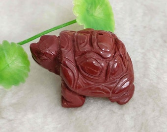 Natural red jade carved turtle statue E3713