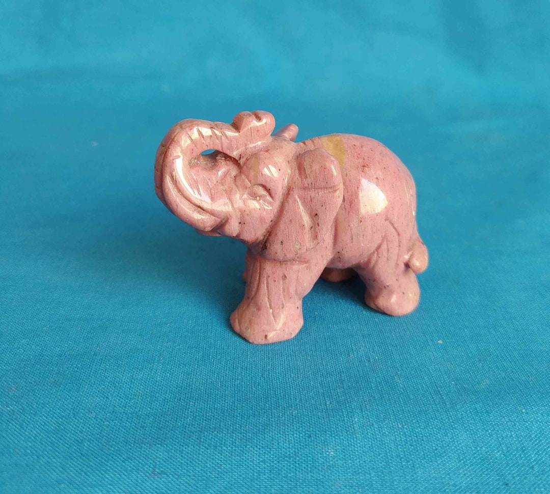 Natural Rhodonite Carved Elephant Figurine, Elephant Home Decor,elephant Statue,the Noble