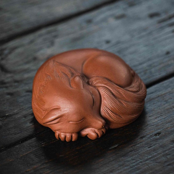Fox Tea Pet Sculpture Etsy