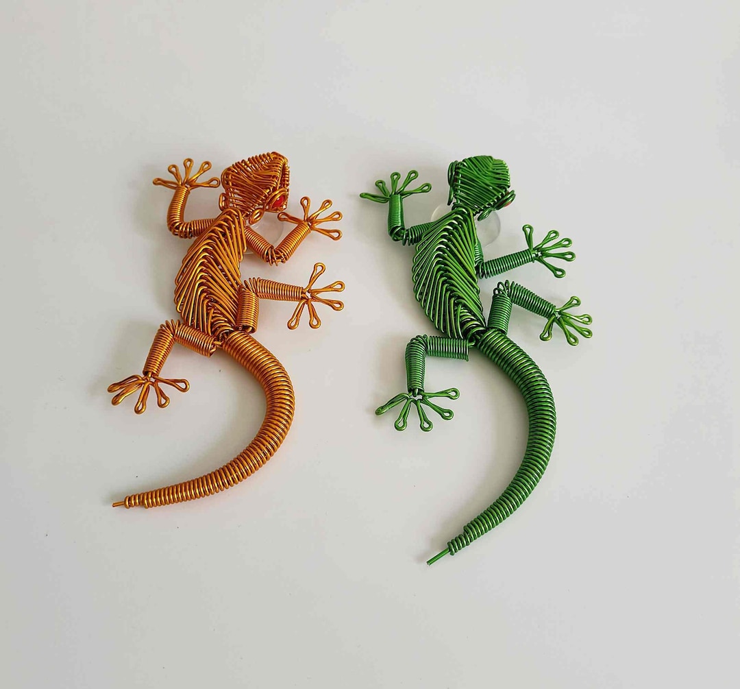 Aluminum Wire Handwoven Lizard Statue, Home Decor L010 - Etsy