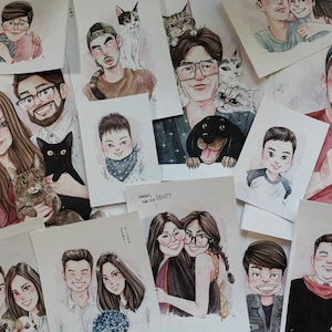 Retrato de dibujos animados Acuarela