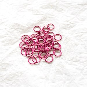 50 Hot Pink Jump Rings, 10 and 8mm, Metal Coated Jump Rings, Open Rings, Jewelry Supplies,Colored Jump Rings,Earring Components Findings