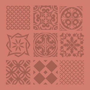 Tiles Silkscreen, Reusable Silkscreen, Stencils Polymer Clay, Peranakan tiles, Portuguese tiles, Mediterranean Tile Earrings, Azulejos tiles