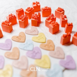 Candy Heart Text Mini Stamp - Polymer Clay Stamp, Polymer Clay Embosser, Polymer Clay Tool, Slab Texture Tools, Pottery Stamp, Soap Stamp