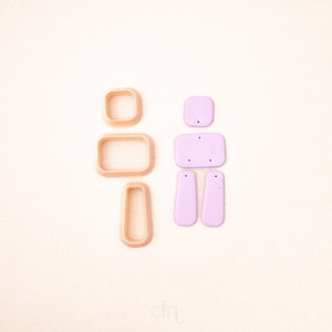 Minimal rectangle dangle clay cutter, polymer clay cutters, clay tools, clay mold, Cookie cutters, Polymer clay supply, Metal clay supplies