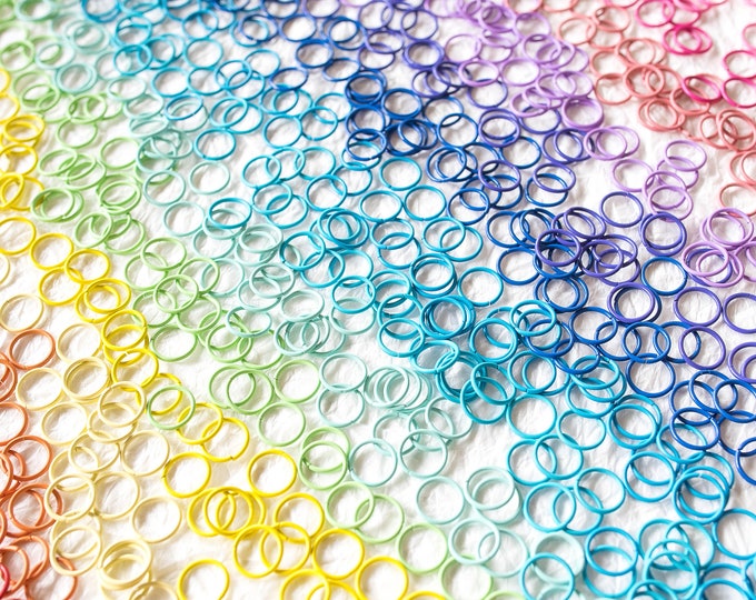 200 Assorted Colored Jump Rings, 10 and 8mm, Metal Coated Jump Rings