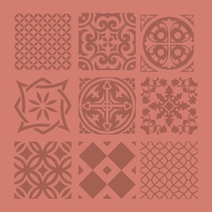 Fliesen Textur Matte, Peranakan Fliesen, portugiesische Fliesen, Mediterrane Fliesen Ohrring, Azulejos Fliesen, Fimo Werkzeug, Stempel, Cuttermesser
