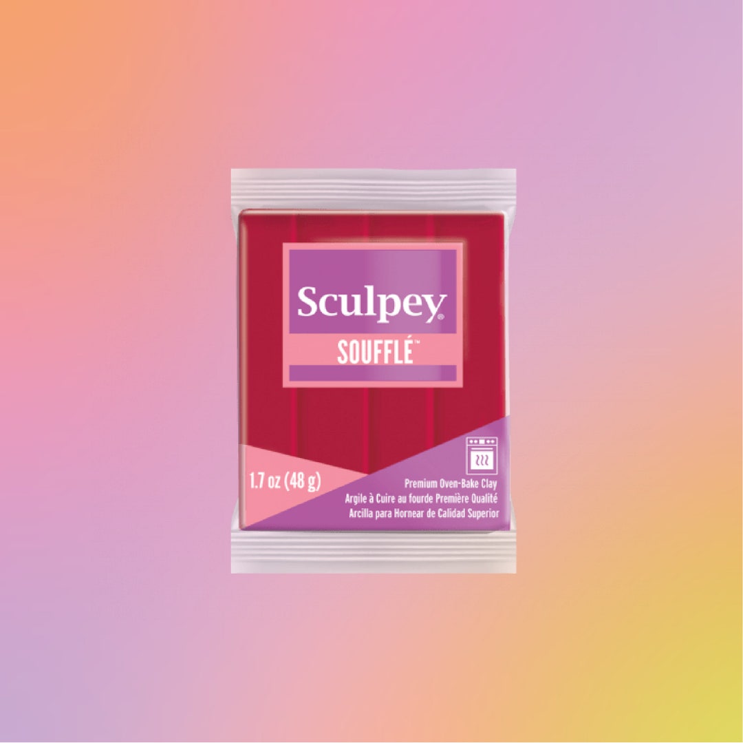 Sculpey Soufflé Cherry Pie 48g, Polymer Clay Wholesale, Oven Bake Clay for Jewelry, Red Clay