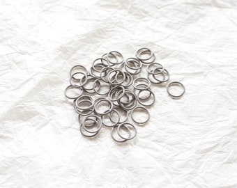 50 Concrete Gray Jump Rings, 10 and 8mm,Metal Coated Jump Rings,Open Rings,Jewelry Supplies,Colored Jump Rings,Earring Components Findings