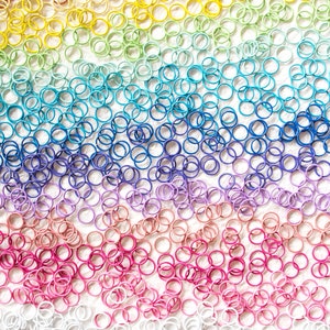 200 Assorted Colored Jump Rings, 10 and 8mm, Metal Coated Jump Rings, Open Rings, Jewelry Supplies, Colored Jump Rings, Earring Components image 2