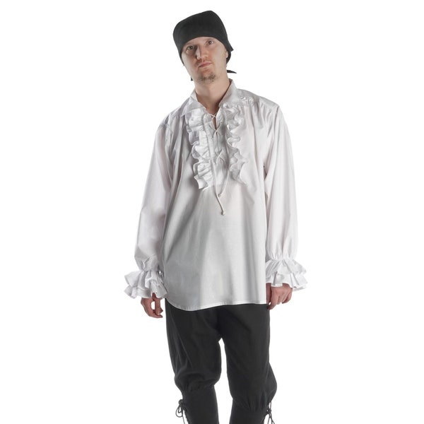 Medieval ruffled shirt Isenhart cotton | Renaissance shirt | Steampunk pirate fantasy cosplay
