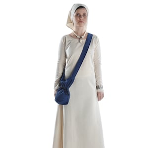Sac à bandoulière médiéval Amalaberga en coton | Sac pochette avec laçage LARP | HEMAD
