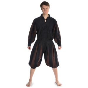 Landsknecht Trousers Black - Brown Morold Cotton | HEMAD Garb LARP