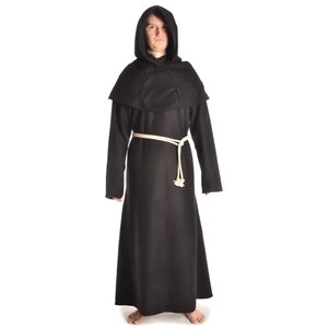 Medieval monk robe Halzebier | cowl (set: tunic, hood, knit) made of cotton
