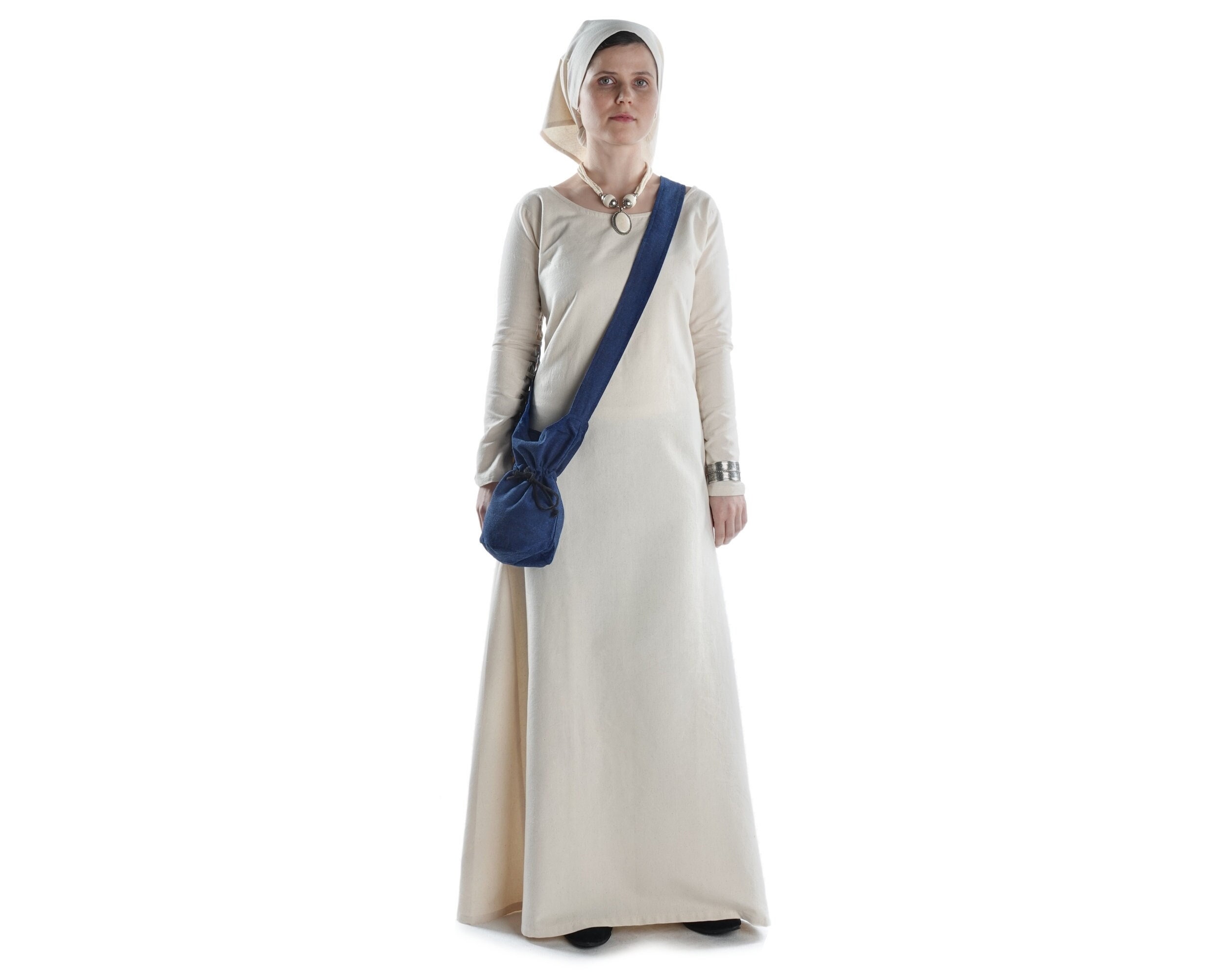 Medieval shoulder bag Amalaberga made of cotton | Pouch bag with lacing LARP | HEMAD
