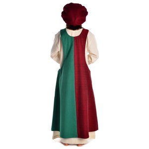 Medieval Surkot Mi-Parti Overdress Two-Tone Irekel Made of Cotton Medieval dress HEMAD image 10