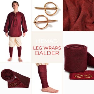 Viking Puttees Calf Wraps Winingas Leg Wraps Balder + Fibula Wrap Gaiters Cotton | LARP Leg Wraps Winigas | HEMAD Garments
