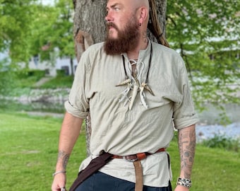 Viking veterhemd middeleeuws overhemd zomeroverhemd katoenen overhemd Edward LARP