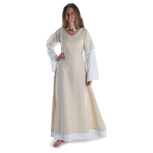 Medieval Dress Lacing LARP Saelde Cotton Beige White HEMAD Garment Cosplay Reenactment
