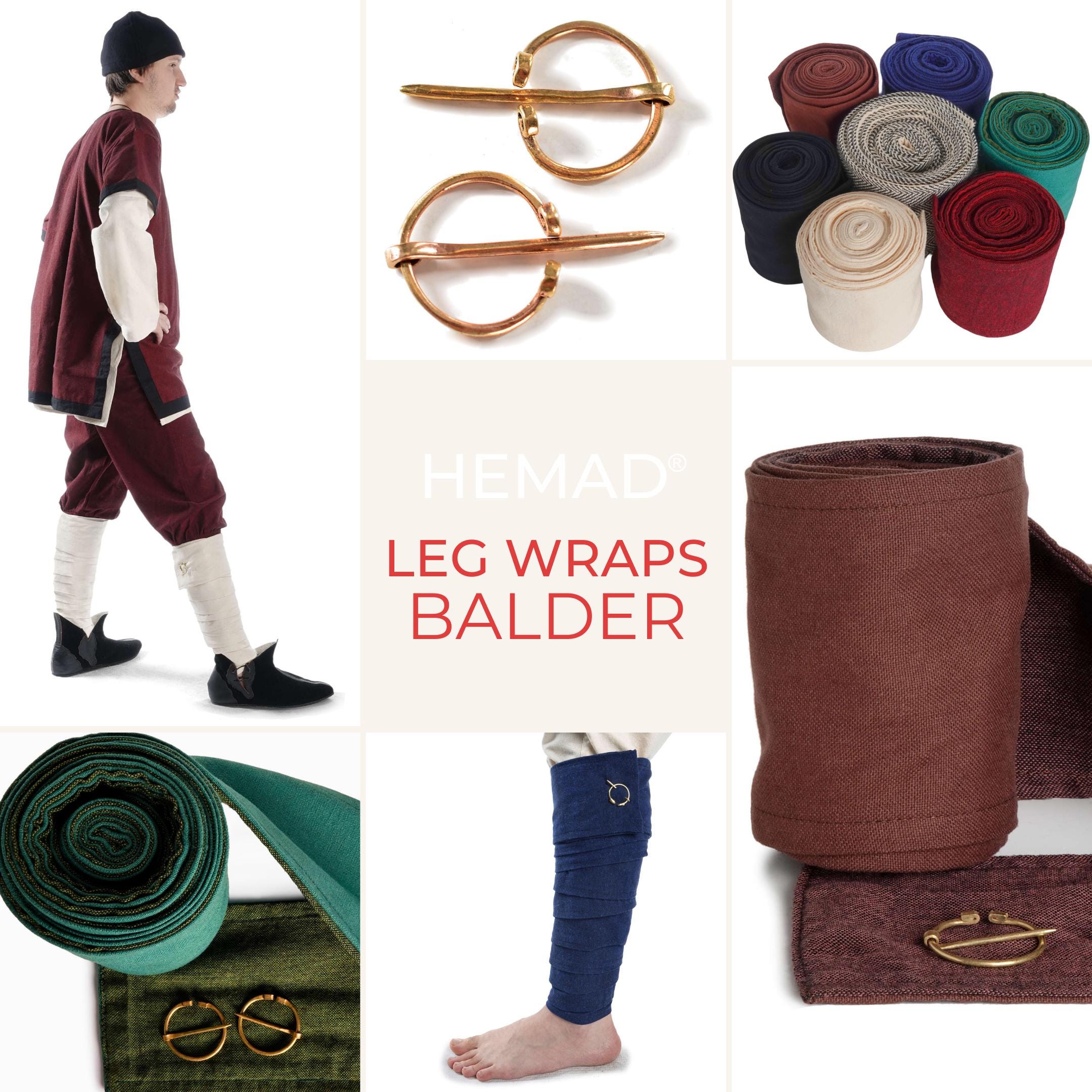 Cotton Calf Wrap Brown | Medieval Leg Wraps | LEONARDO CARBONE