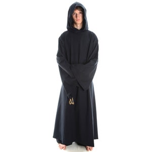 Medieval monk&#39;s habit / medieval monk&#39;s clothing | made of cotton black, brown | HEMAD garment LARP | monk&#39;s robe | monk
