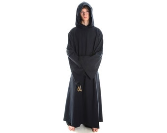 Medieval monk's habit / Medieval monk clothing | made of cotton black, brown | HEMAD garb LARP | Monk Robe | monk