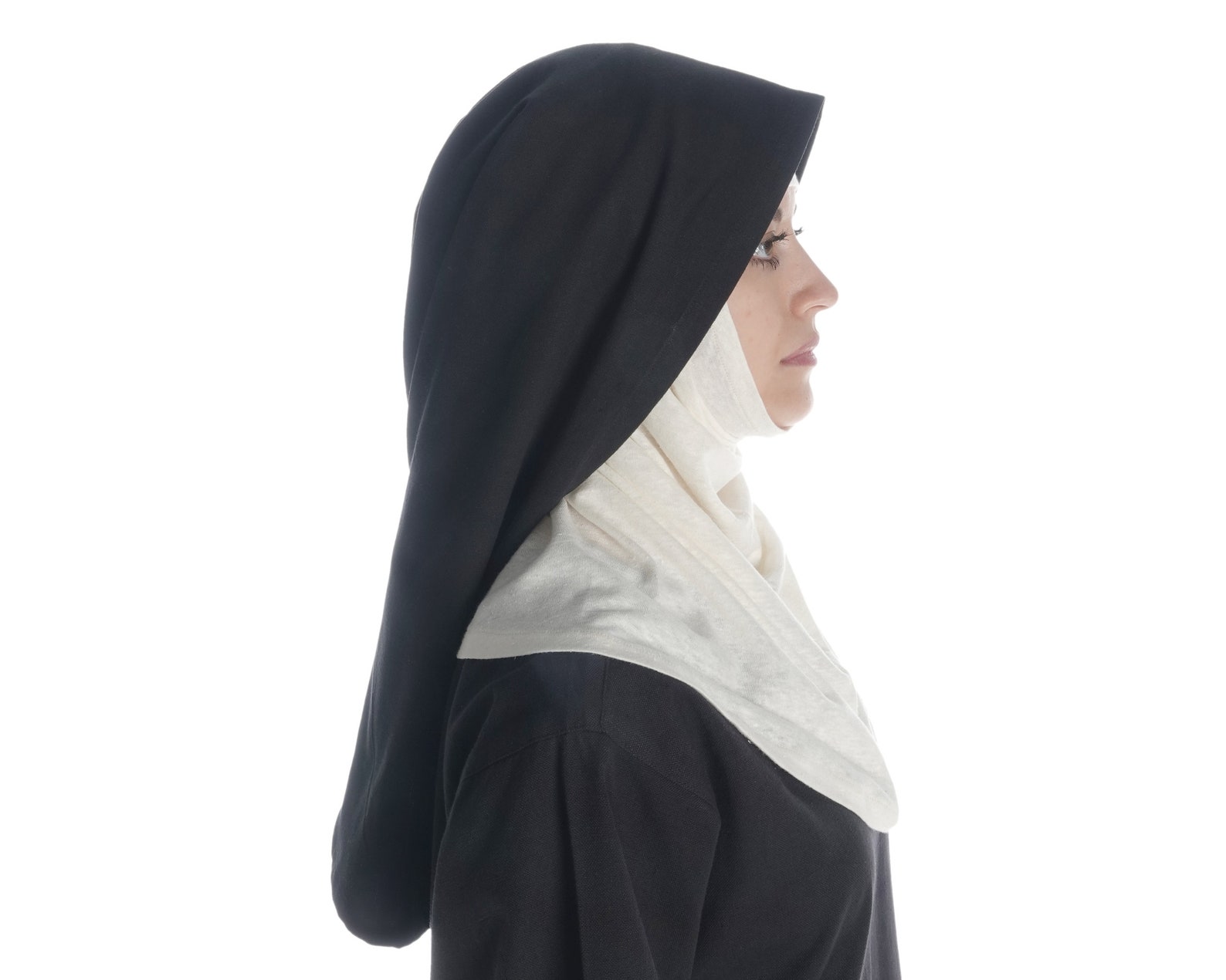 Middle Ages Velan Hildegard Made of Cotton Nuns Headgear Etsy