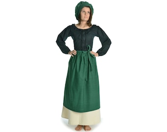 Medieval apron Repanse made of cotton brown, red, green, beige, white | HEMAD garb LARP | Re-enactment | Cosplay