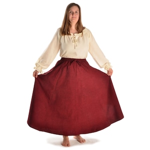 Medieval skirt Duzabel made of cotton with elastic band for women | Authentic medieval LARP women&#39;s skirt | HEMAD garment